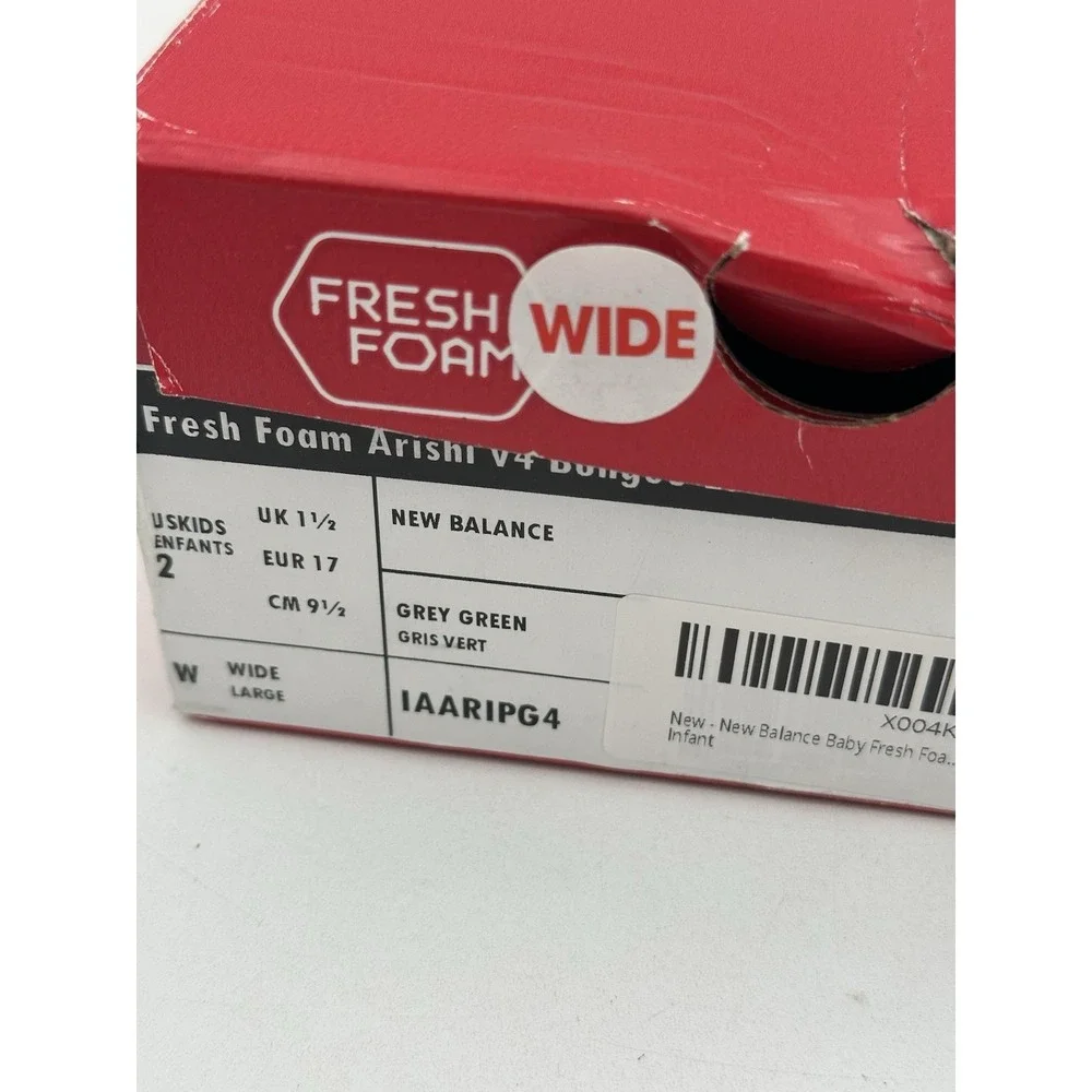 NEW BALANCE Fresh Foam Arishi v4 Bungee Sneaker Baby Infant Shoe Size 2 Wide NEW